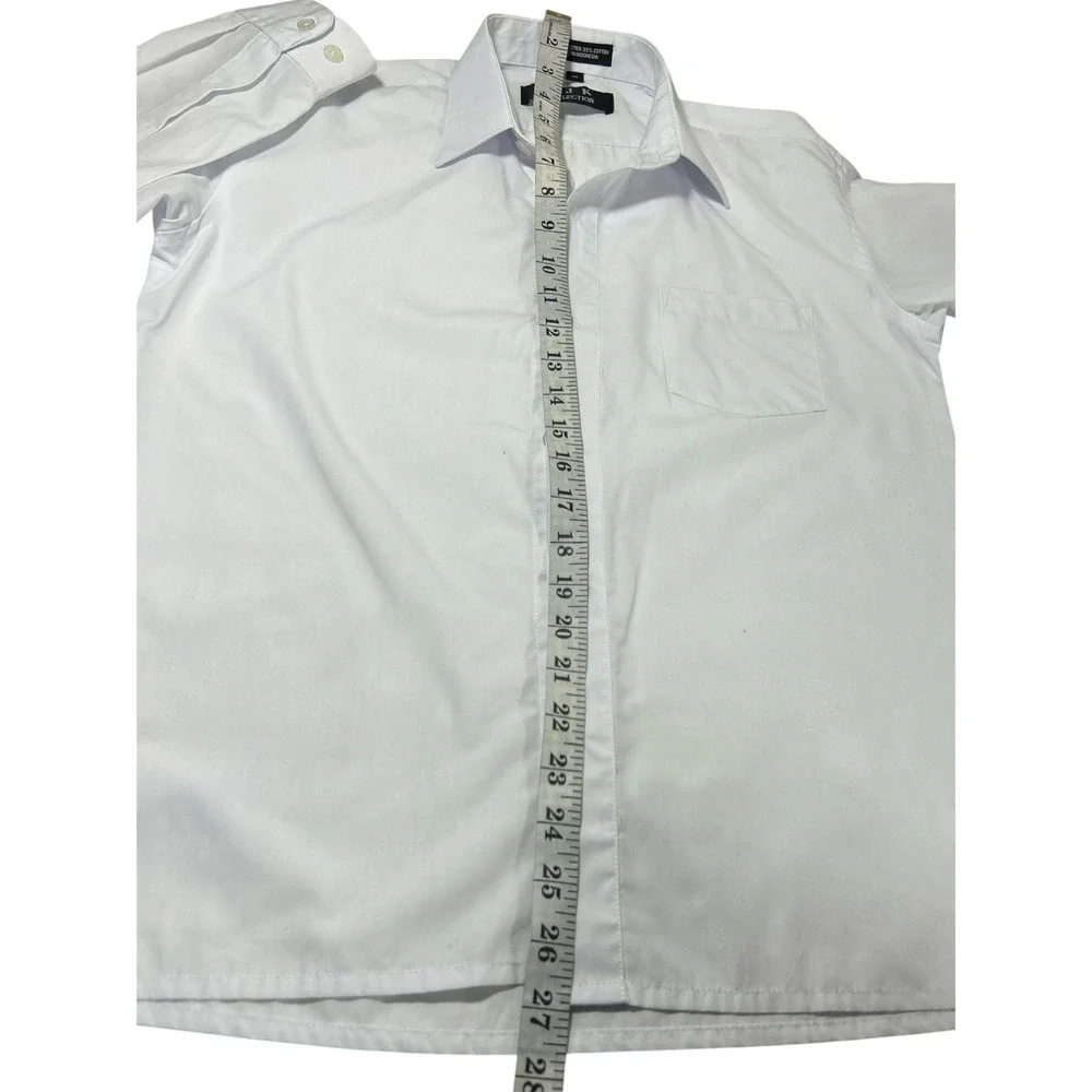 BJK Collection White Long Sleeve Button‎ Down Dress Shirt Size 12 Boys Mens XS